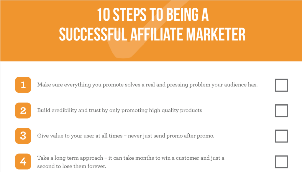 10 Steps to Being a Successful Affiliate